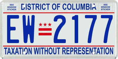 DC license plate EW2177