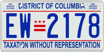 DC license plate EW2178
