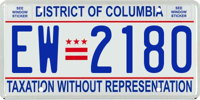 DC license plate EW2180