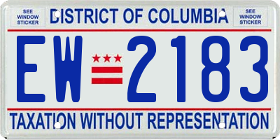 DC license plate EW2183