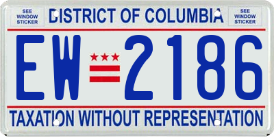 DC license plate EW2186