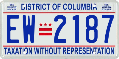DC license plate EW2187