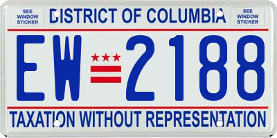 DC license plate EW2188