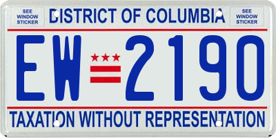 DC license plate EW2190