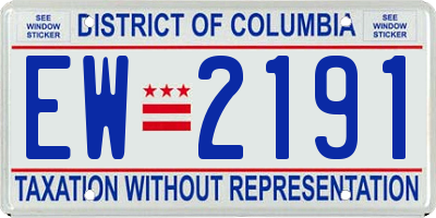DC license plate EW2191