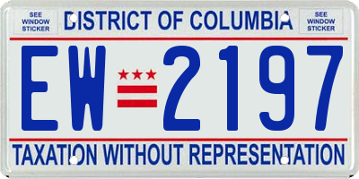DC license plate EW2197