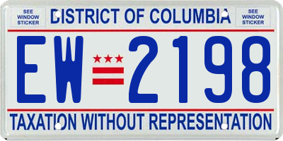 DC license plate EW2198