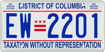 DC license plate EW2201