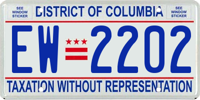 DC license plate EW2202