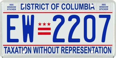 DC license plate EW2207