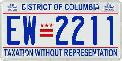 DC license plate EW2211