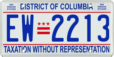 DC license plate EW2213