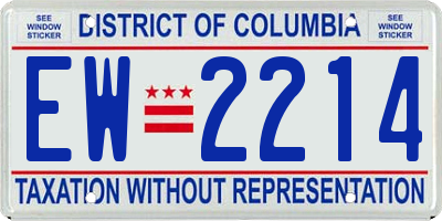 DC license plate EW2214