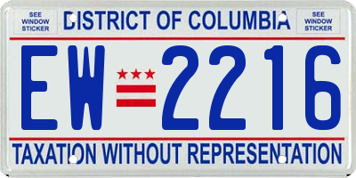 DC license plate EW2216