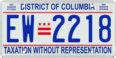 DC license plate EW2218