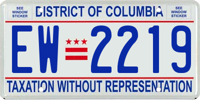 DC license plate EW2219
