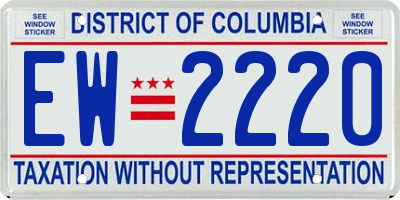 DC license plate EW2220