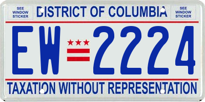DC license plate EW2224