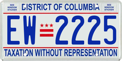 DC license plate EW2225
