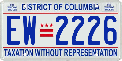 DC license plate EW2226
