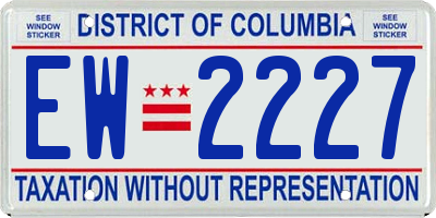 DC license plate EW2227