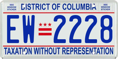 DC license plate EW2228