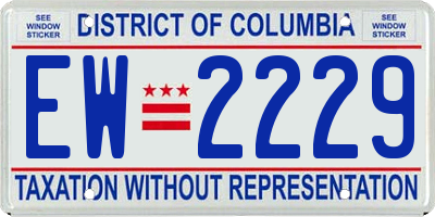 DC license plate EW2229