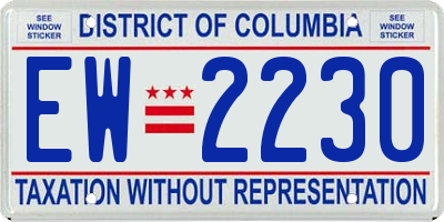 DC license plate EW2230