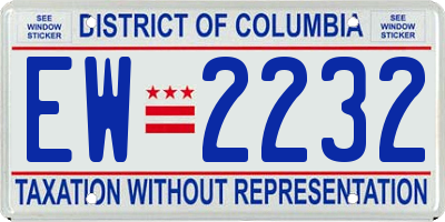 DC license plate EW2232