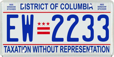 DC license plate EW2233