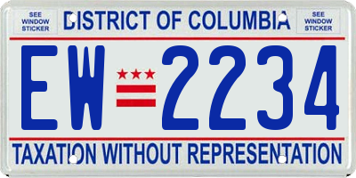 DC license plate EW2234