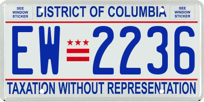 DC license plate EW2236