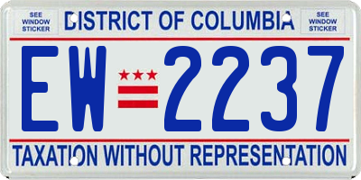 DC license plate EW2237