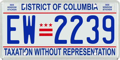 DC license plate EW2239