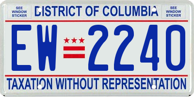 DC license plate EW2240