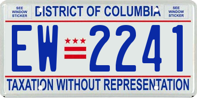 DC license plate EW2241