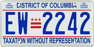 DC license plate EW2242