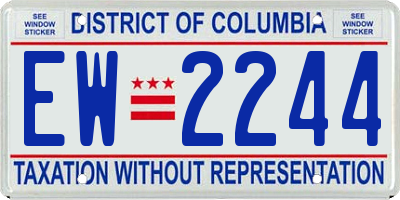 DC license plate EW2244