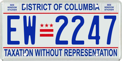 DC license plate EW2247