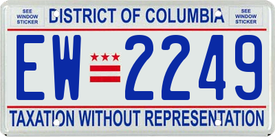 DC license plate EW2249