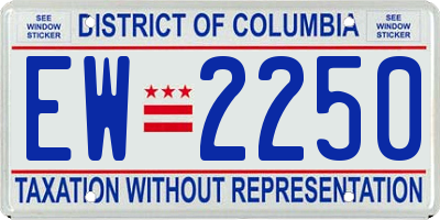 DC license plate EW2250