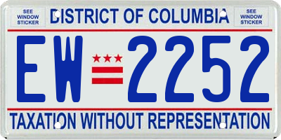 DC license plate EW2252