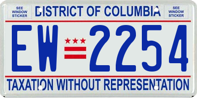 DC license plate EW2254