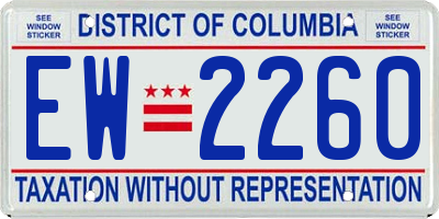 DC license plate EW2260