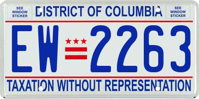 DC license plate EW2263