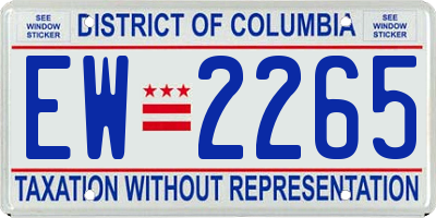 DC license plate EW2265