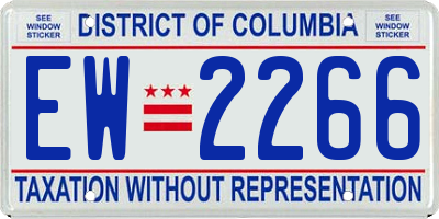 DC license plate EW2266