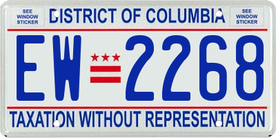DC license plate EW2268