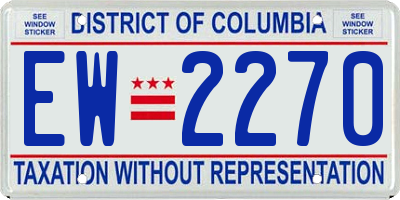 DC license plate EW2270