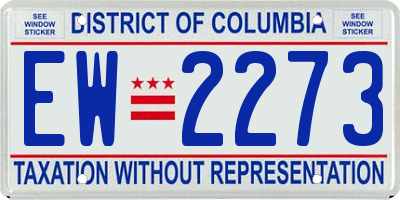 DC license plate EW2273